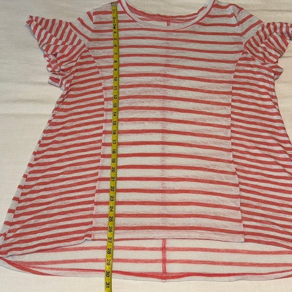 π Lane Bryant Coral & White Striped Tee β Size 18/20 - Picture 2 of 5